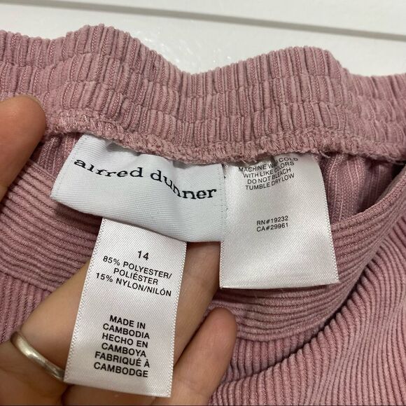Alfred Dunner Dusty Pink Relaxed Fit Corduroy Pants, 14 - Picture 4 of 8